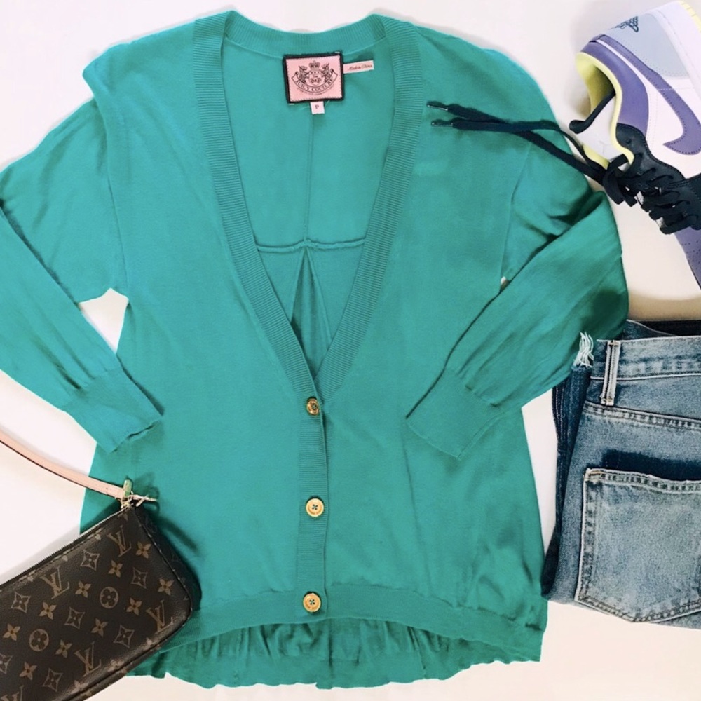 Juicy couture cardigan knit sweater green